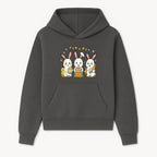Easter Bunny Celebration Art Print | Cute Bunnies with Eggs, Carrots & Chick | Spring Holiday Decor for Kids' Rooms - Hoodie 1758250128510.jpg