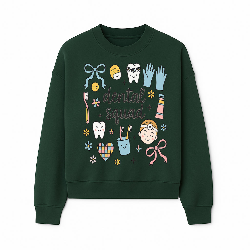 Dental Squad Cute Tooth-Themed Art Print, Kids Dentistry Decor, Fun Dental Hygiene Illustrations, Children's Room Wall Art - Sweatshirt 1758250128554.jpg