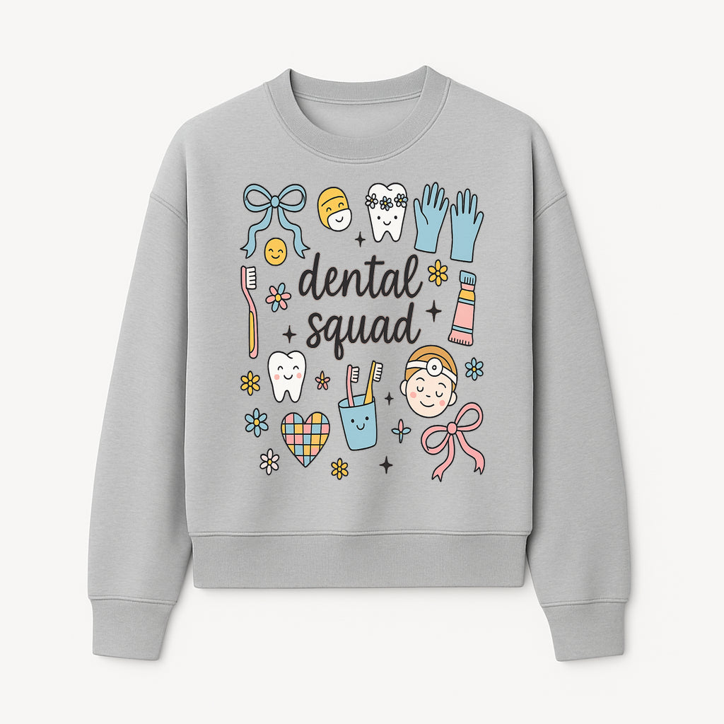Dental Squad Cute Tooth-Themed Art Print, Kids Dentistry Decor, Fun Dental Hygiene Illustrations, Children's Room Wall Art - Sweatshirt 1758250128692.jpg