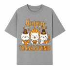 Cute Thanksgiving Cats Decor - Happy Thanksgiving Design with Kittens, Pumpkin, and Pie - Fall Holiday Art for Home Decor and Gifts - T-shirt 1758250128845.jpg