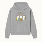 Easter Bunny Celebration Art Print | Cute Bunnies with Eggs, Carrots & Chick | Spring Holiday Decor for Kids' Rooms - Hoodie 1758250128846.jpg