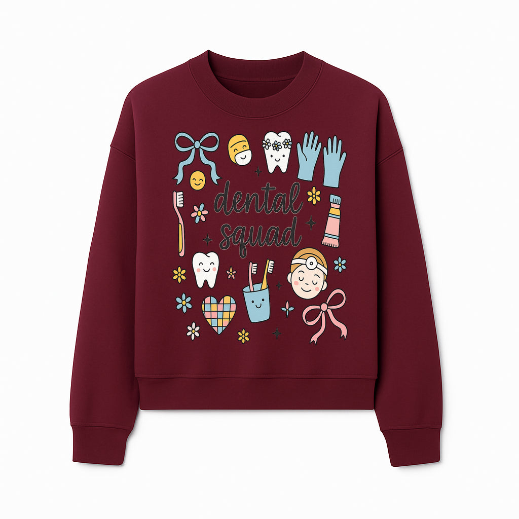Dental Squad Cute Tooth-Themed Art Print, Kids Dentistry Decor, Fun Dental Hygiene Illustrations, Children's Room Wall Art - Sweatshirt 1758250129093.jpg
