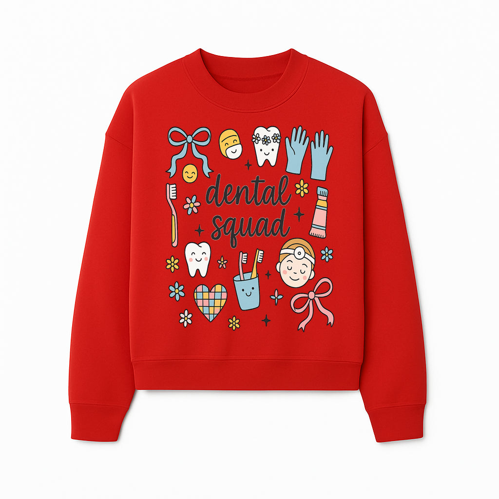 Dental Squad Cute Tooth-Themed Art Print, Kids Dentistry Decor, Fun Dental Hygiene Illustrations, Children's Room Wall Art - Sweatshirt 1758250129431.jpg