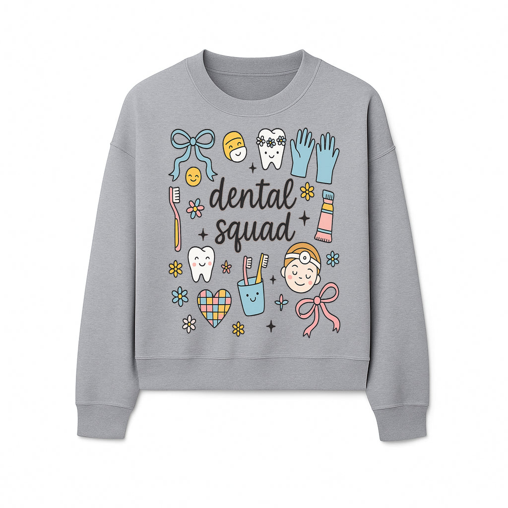 Dental Squad Cute Tooth-Themed Art Print, Kids Dentistry Decor, Fun Dental Hygiene Illustrations, Children's Room Wall Art - Sweatshirt 1758250129571.jpg