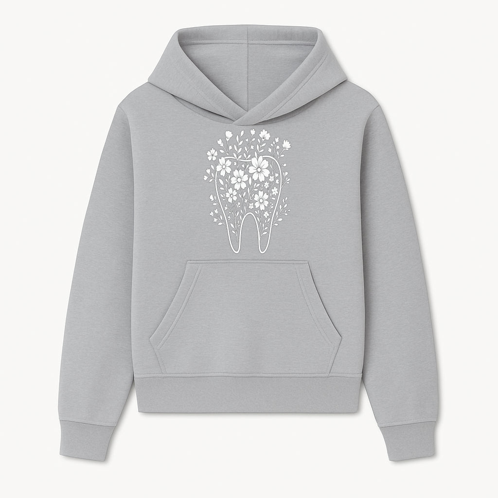 Floral Tooth Design Art Print | Dental Decor | Flower Illustration | Botanical Tooth Artwork for Dentistry Lovers - Hoodie 1758250129614.jpg