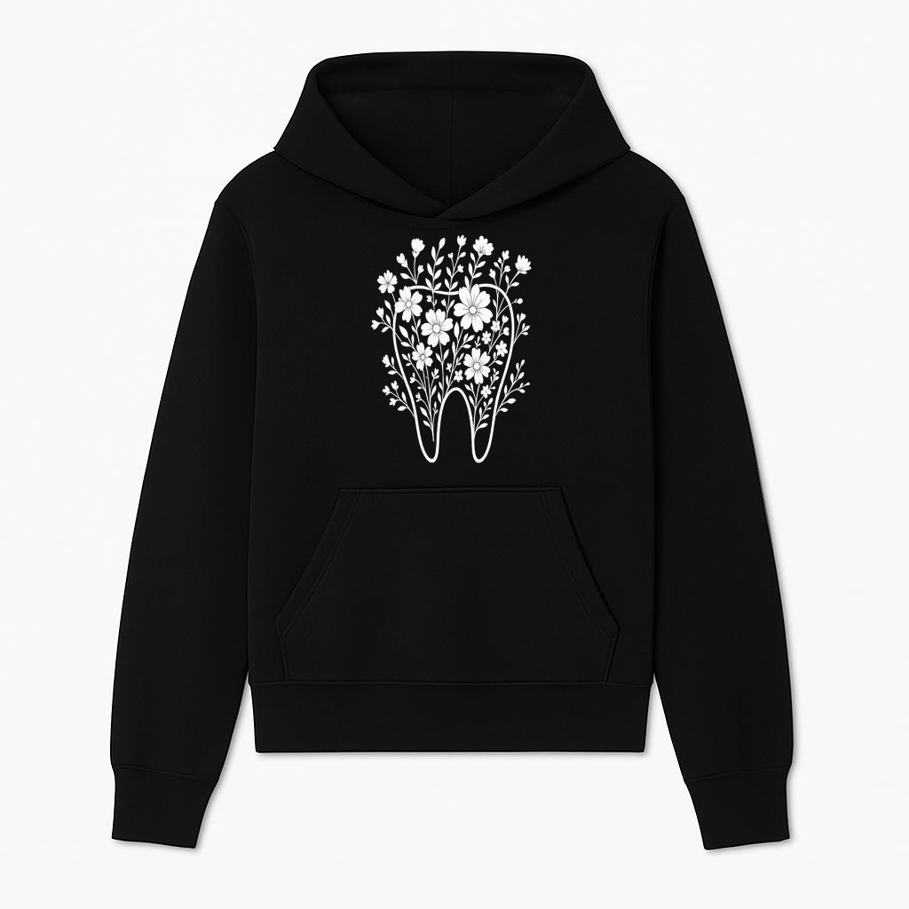 Floral Tooth Design Art Print | Dental Decor | Flower Illustration | Botanical Tooth Artwork for Dentistry Lovers - Hoodie 1758250129746.jpg