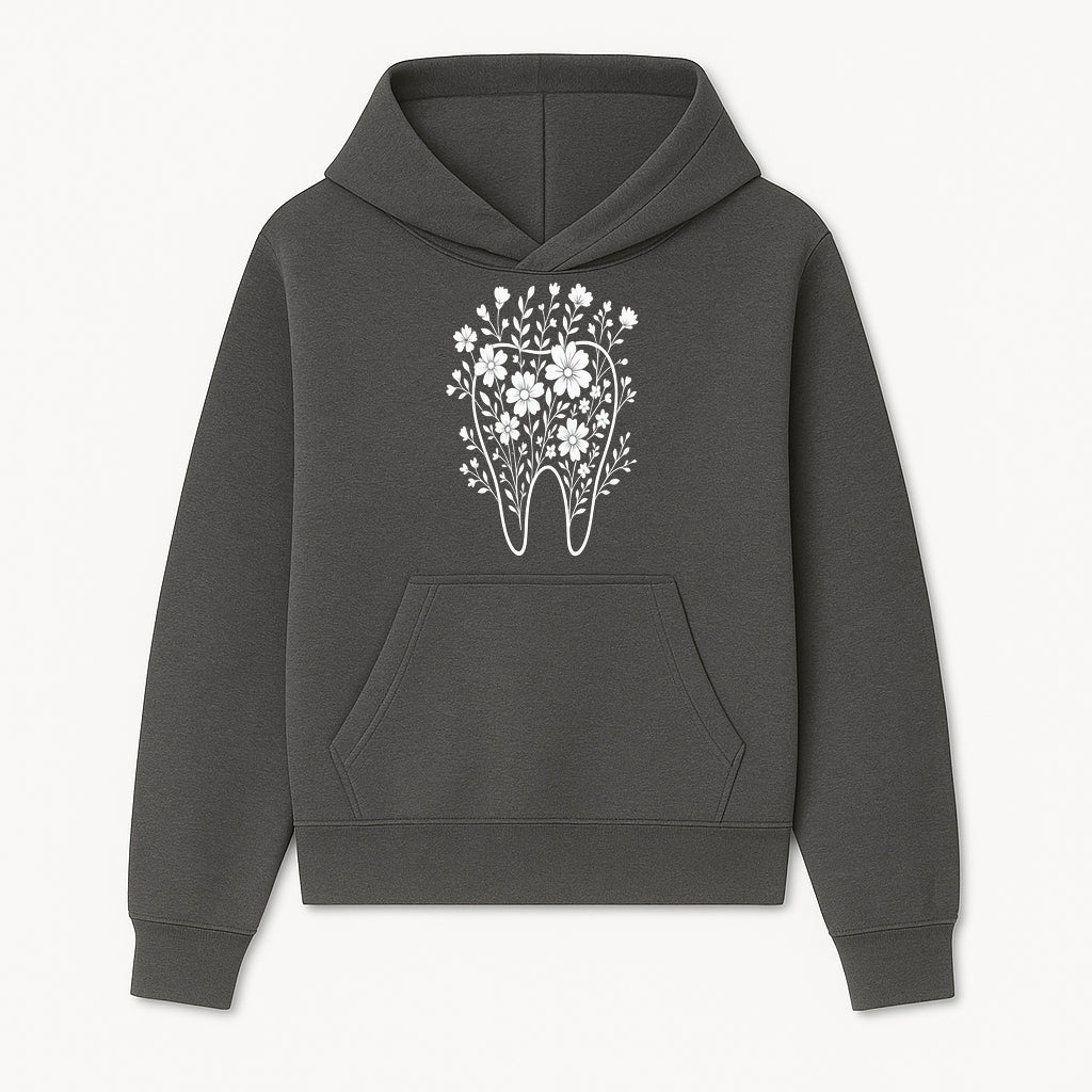 Floral Tooth Design Art Print | Dental Decor | Flower Illustration | Botanical Tooth Artwork for Dentistry Lovers - Hoodie 1758250129915.jpg
