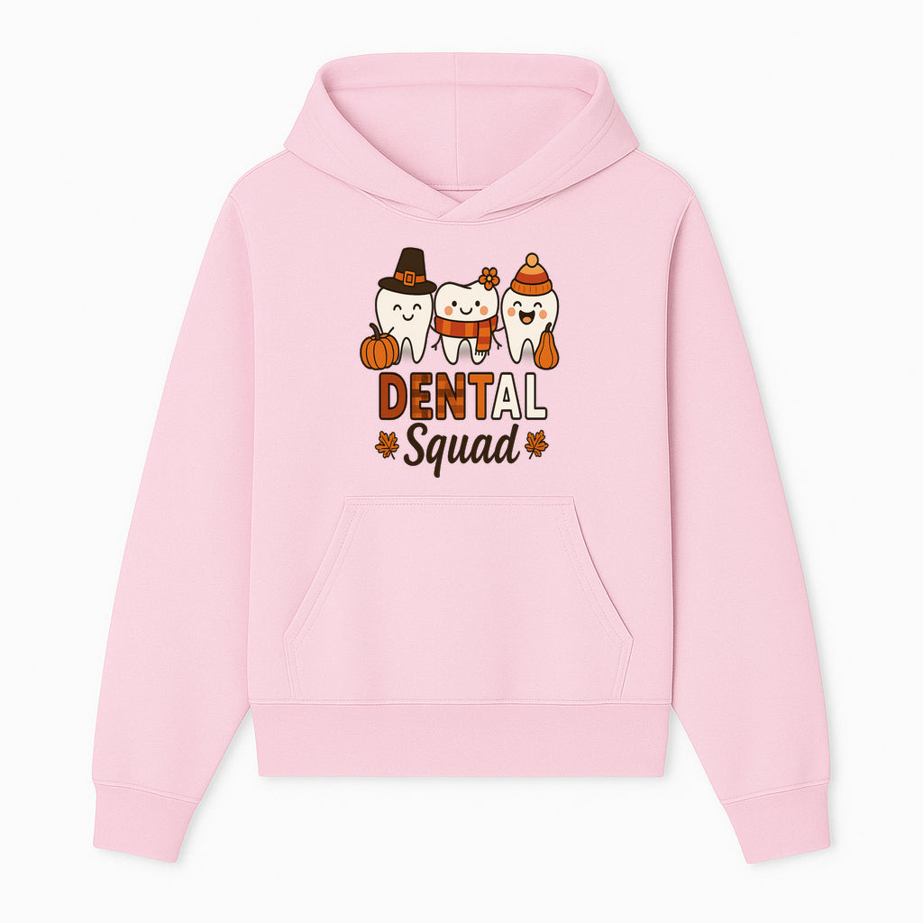 Cute Dental Squad Fall Design, Adorable Tooth Characters with Pumpkin, Autumn Themed, Kids Dental Health Awareness Art Print - Hoodie 1758250129994.jpg
