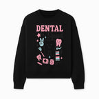 Dental Squad Neon Art Print | Cute Tooth Illustrations | Kids Dental Design | Dental Office Decor | Playful Tooth Brush Graphic - Sweatshirt 1758250130108.jpg