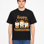 Cute Thanksgiving Cats Decor - Happy Thanksgiving Design with Kittens, Pumpkin, and Pie - Fall Holiday Art for Home Decor and Gifts - T-shirt 1758250130161.jpg