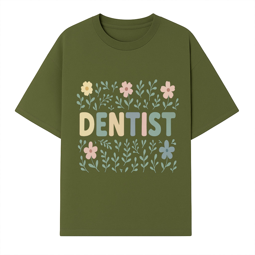 Floral Dentist Sign - Colorful Dental Office Decor - Cute Wall Art for Kids or Adults - Nursery or Clinic Decoration - T-shirt 1758250130329.jpg