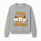 Cute Thanksgiving Cats Decor - Happy Thanksgiving Design with Kittens, Pumpkin, and Pie - Fall Holiday Art for Home Decor and Gifts - Sweatshirt 1758250130469.jpg