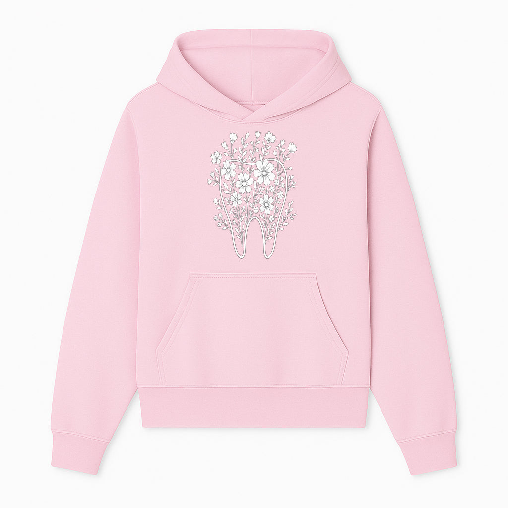 Floral Tooth Design Art Print | Dental Decor | Flower Illustration | Botanical Tooth Artwork for Dentistry Lovers - Hoodie 1758250130545.jpg