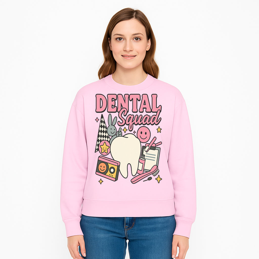 Dental Squad Fun Graphic Tee - Cute Tooth, Bunny, Smiley Faces, Kids' Dental Awareness Shirt, Tooth Fairy Theme - Sweatshirt 1758250130689.jpg