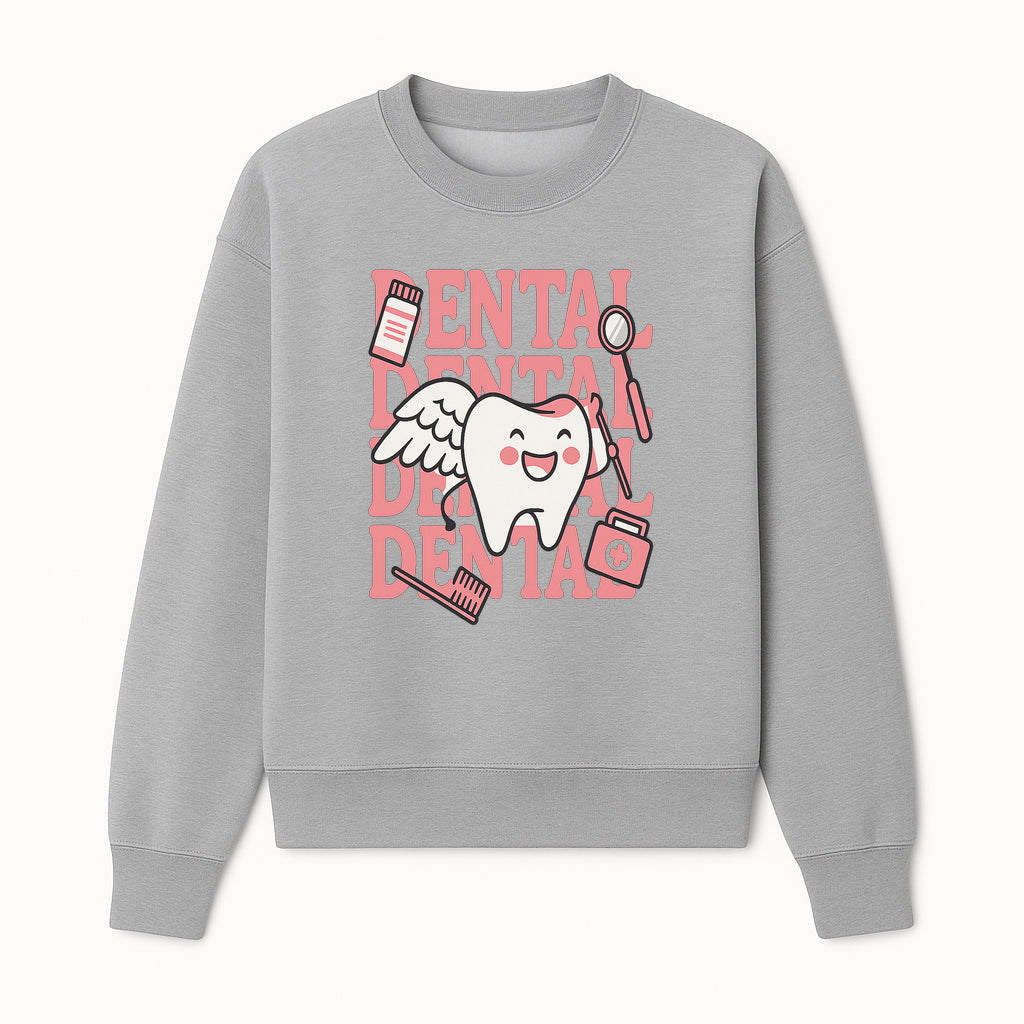Cute Dental Tooth with Wings Graphic - Dental Care Humor, Teeth Theme, Dental Hygiene Illustration, Kids Dental Gifts - Sweatshirt 1758250130738.jpg