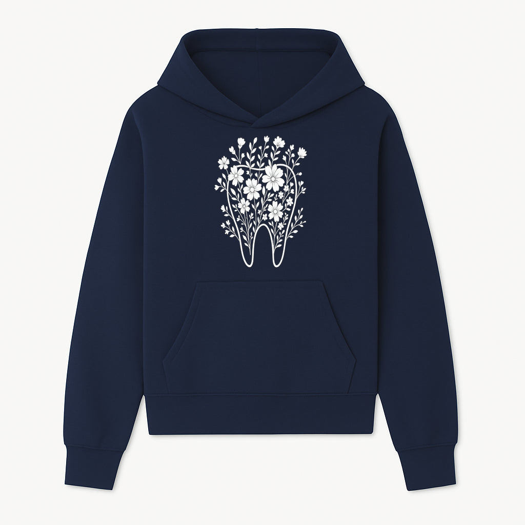 Floral Tooth Design Art Print | Dental Decor | Flower Illustration | Botanical Tooth Artwork for Dentistry Lovers - Hoodie 1758250130827.jpg