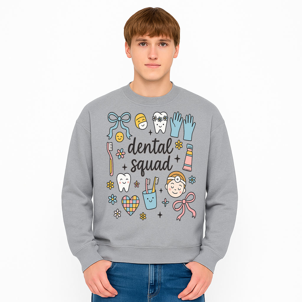 Dental Squad Cute Tooth-Themed Art Print, Kids Dentistry Decor, Fun Dental Hygiene Illustrations, Children's Room Wall Art - Sweatshirt 1758250130861.jpg
