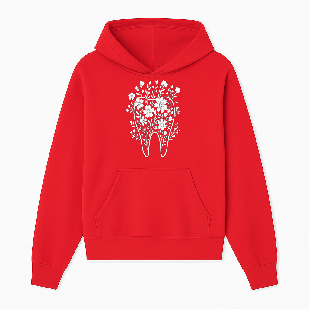 Floral Tooth Design Art Print | Dental Decor | Flower Illustration | Botanical Tooth Artwork for Dentistry Lovers - Hoodie 1758250130967.jpg