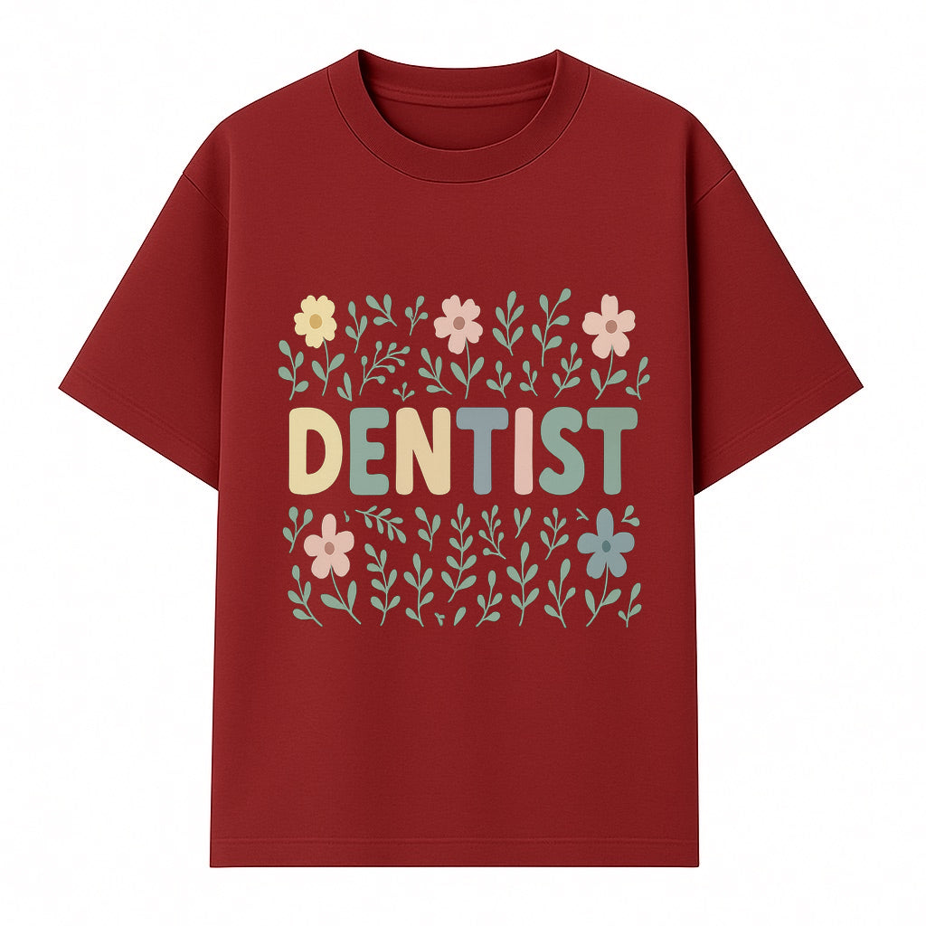 Floral Dentist Sign - Colorful Dental Office Decor - Cute Wall Art for Kids or Adults - Nursery or Clinic Decoration - T-shirt 1758250131069.jpg