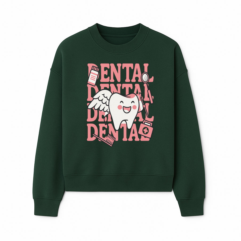 Cute Dental Tooth with Wings Graphic - Dental Care Humor, Teeth Theme, Dental Hygiene Illustration, Kids Dental Gifts - Sweatshirt 1758250131243.jpg