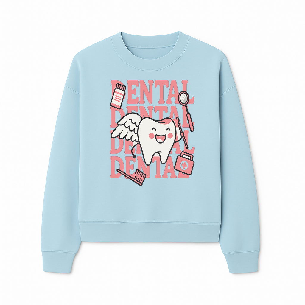 Cute Dental Tooth with Wings Graphic - Dental Care Humor, Teeth Theme, Dental Hygiene Illustration, Kids Dental Gifts - Sweatshirt 1758250131536.jpg