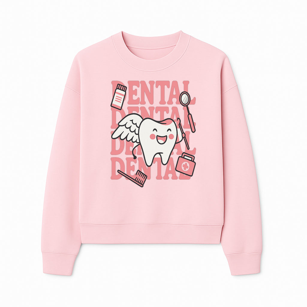 Cute Dental Tooth with Wings Graphic - Dental Care Humor, Teeth Theme, Dental Hygiene Illustration, Kids Dental Gifts - Sweatshirt 1758250131682.jpg