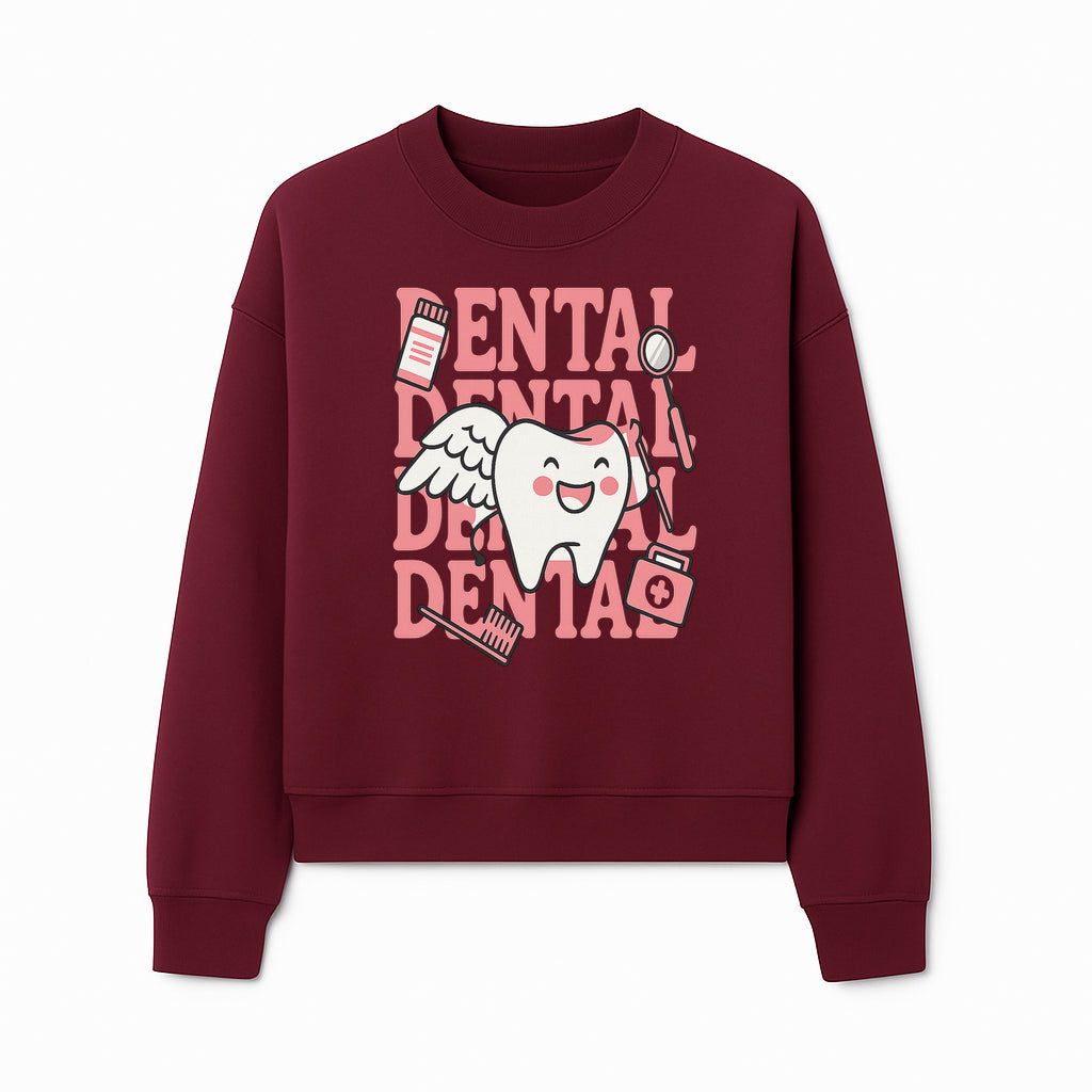 Cute Dental Tooth with Wings Graphic - Dental Care Humor, Teeth Theme, Dental Hygiene Illustration, Kids Dental Gifts - Sweatshirt 1758250131836.jpg