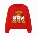 Cute Thanksgiving Cats Decor - Happy Thanksgiving Design with Kittens, Pumpkin, and Pie - Fall Holiday Art for Home Decor and Gifts - Sweatshirt 1758250131839.jpg