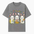 Easter Bunny Celebration Art Print | Cute Bunnies with Eggs, Carrots & Chick | Spring Holiday Decor for Kids' Rooms - T-shirt 1758250131916.jpg