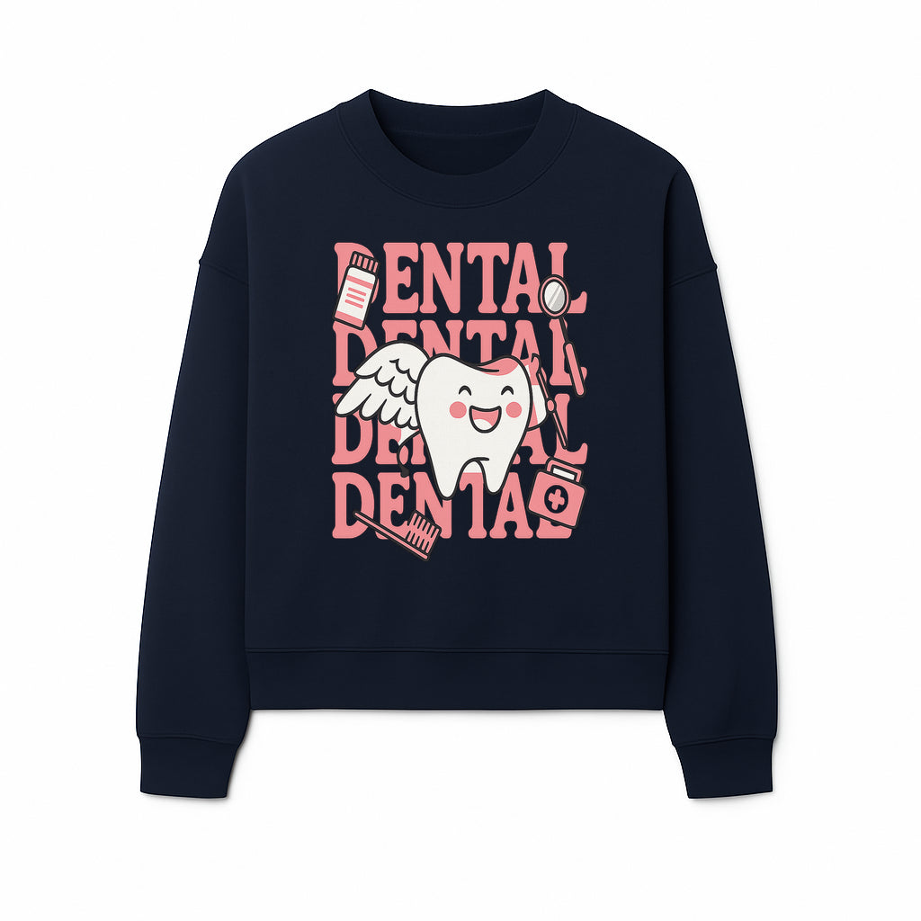 Cute Dental Tooth with Wings Graphic - Dental Care Humor, Teeth Theme, Dental Hygiene Illustration, Kids Dental Gifts - Sweatshirt 1758250131984.jpg