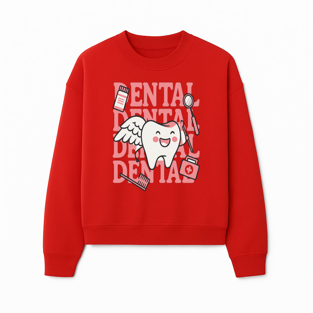 Cute Dental Tooth with Wings Graphic - Dental Care Humor, Teeth Theme, Dental Hygiene Illustration, Kids Dental Gifts - Sweatshirt 1758250132153.jpg