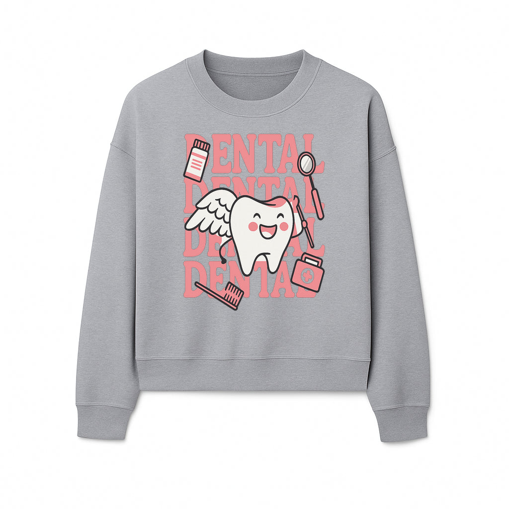 Cute Dental Tooth with Wings Graphic - Dental Care Humor, Teeth Theme, Dental Hygiene Illustration, Kids Dental Gifts - Sweatshirt 1758250132274.jpg