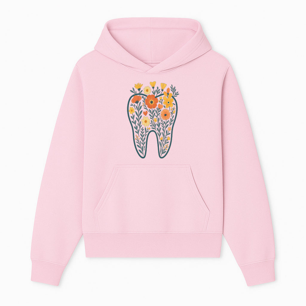 Floral Tooth Design Wall Art - Boho Decor - Dentist Office Artwork - Colorful Flower Tooth Illustration for Home or Nursery - Hoodie 1758250132406.jpg