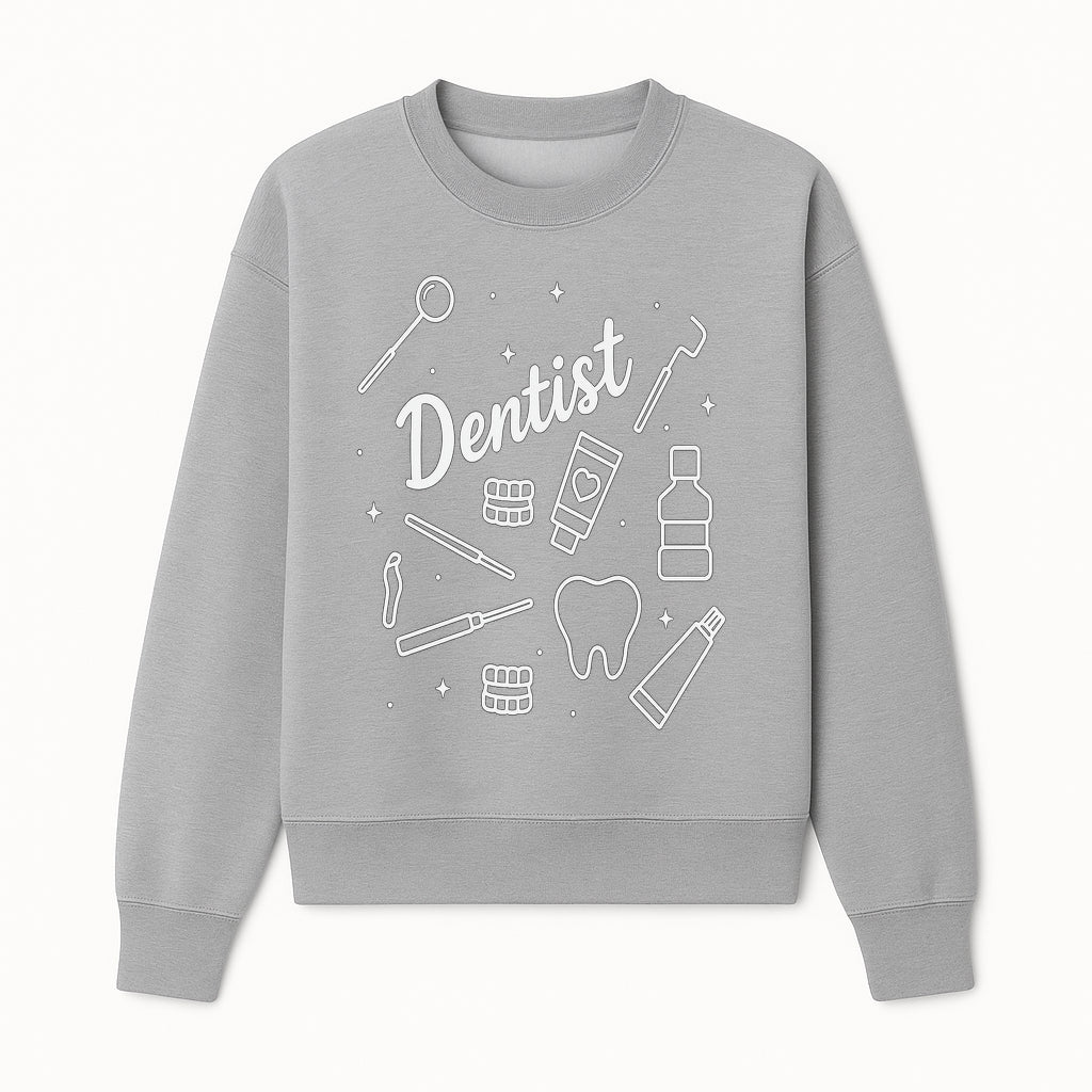 Funny Dentist Themed Wall Art - Dental Tools, Tooth & Hygiene Illustration - Unique Gift for Dental Professionals and Enthusiasts - Sweatshirt 1758250132434.jpg