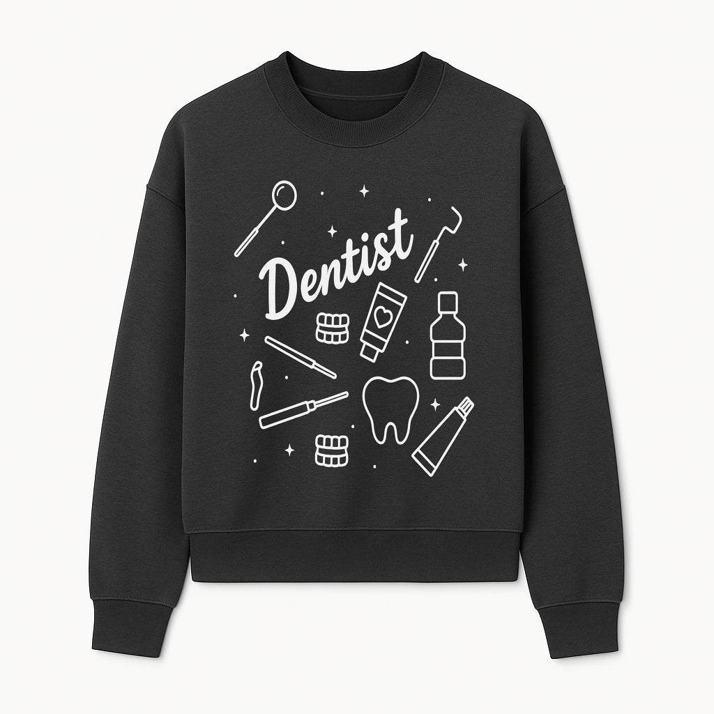 Funny Dentist Themed Wall Art - Dental Tools, Tooth & Hygiene Illustration - Unique Gift for Dental Professionals and Enthusiasts - Sweatshirt 1758250132805.jpg