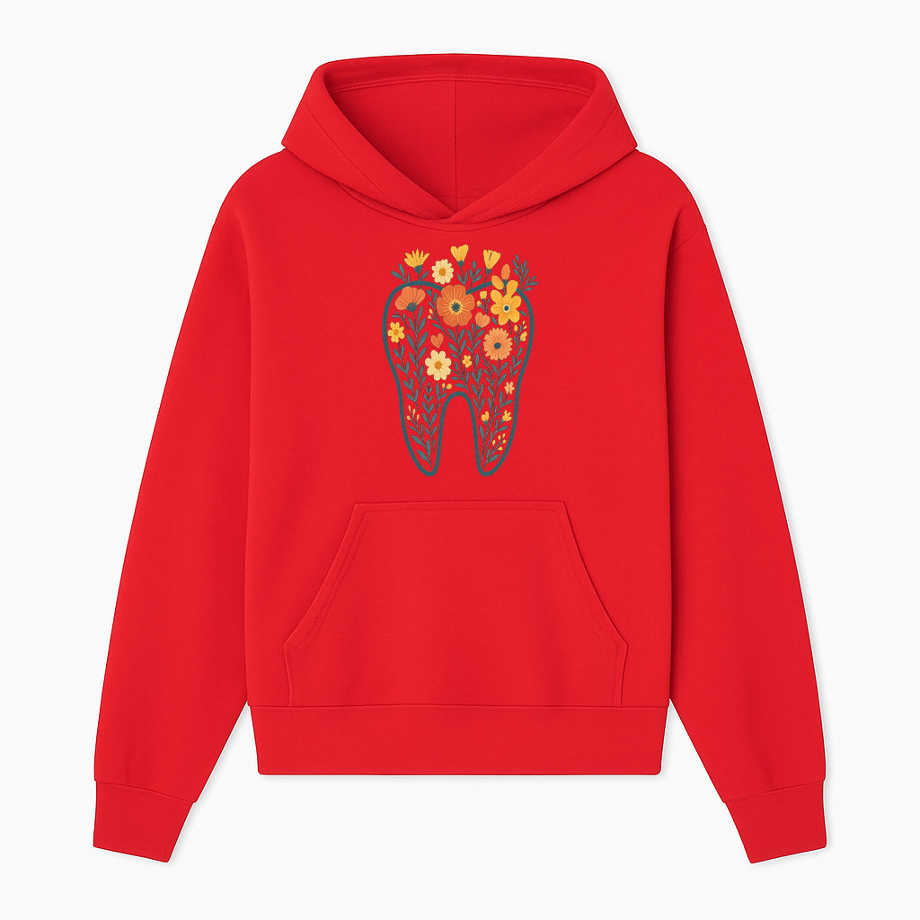 Floral Tooth Design Wall Art - Boho Decor - Dentist Office Artwork - Colorful Flower Tooth Illustration for Home or Nursery - Hoodie 1758250132939.jpg