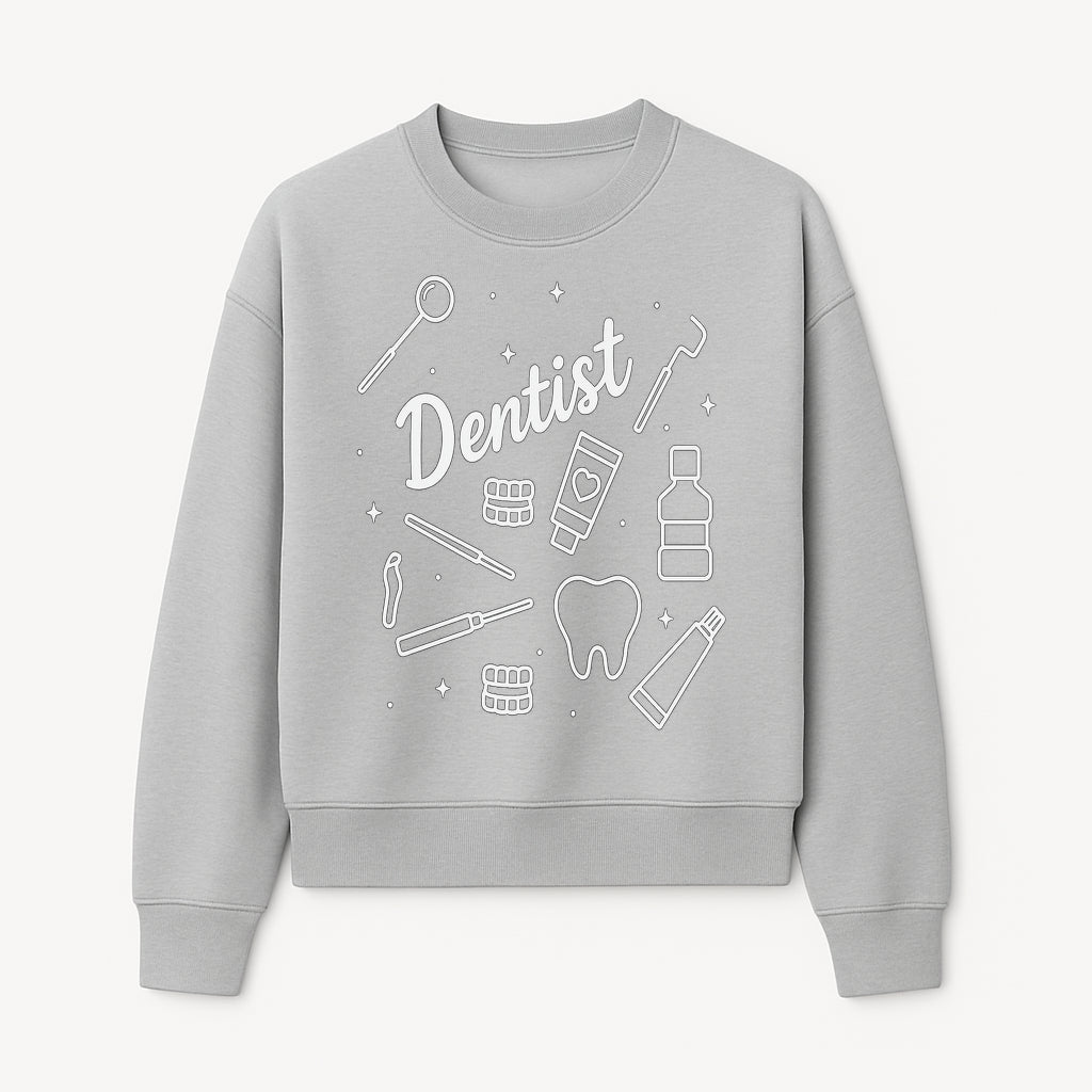 Funny Dentist Themed Wall Art - Dental Tools, Tooth & Hygiene Illustration - Unique Gift for Dental Professionals and Enthusiasts - Sweatshirt 1758250133085.jpg