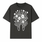 Floral Tooth Design Art Print | Dental Decor | Flower Illustration | Botanical Tooth Artwork for Dentistry Lovers - T-shirt 1758250133110.jpg