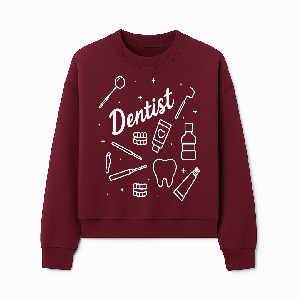 Funny Dentist Themed Wall Art - Dental Tools, Tooth & Hygiene Illustration - Unique Gift for Dental Professionals and Enthusiasts - Sweatshirt 1758250133605.jpg