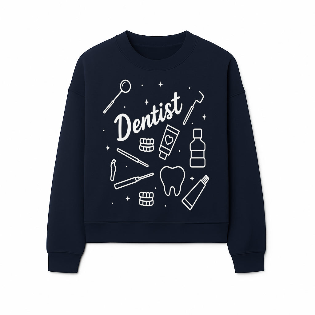 Funny Dentist Themed Wall Art - Dental Tools, Tooth & Hygiene Illustration - Unique Gift for Dental Professionals and Enthusiasts - Sweatshirt 1758250133757.jpg