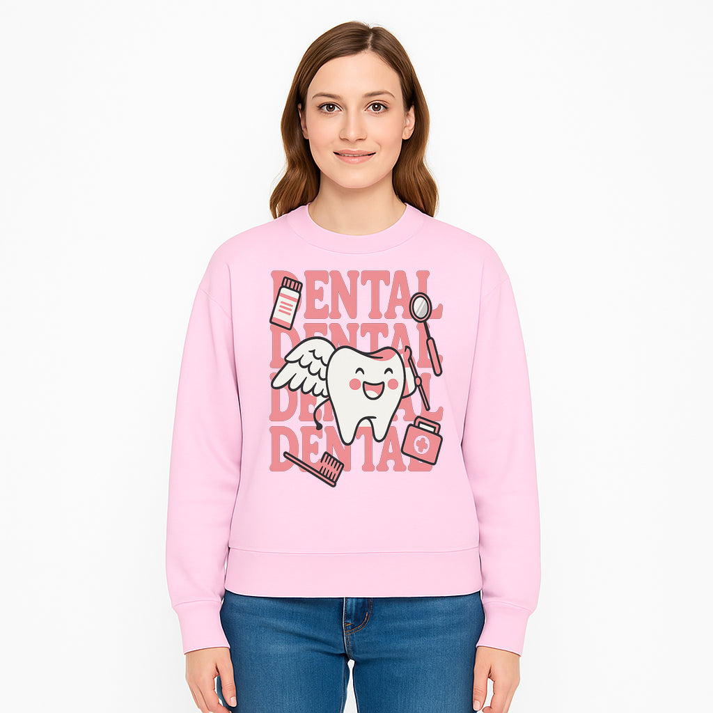 Cute Dental Tooth with Wings Graphic - Dental Care Humor, Teeth Theme, Dental Hygiene Illustration, Kids Dental Gifts - Sweatshirt 1758250133784.jpg