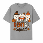 Cute Dental Squad Fall Design, Adorable Tooth Characters with Pumpkin, Autumn Themed, Kids Dental Health Awareness Art Print - T-shirt 1758250133817.jpg