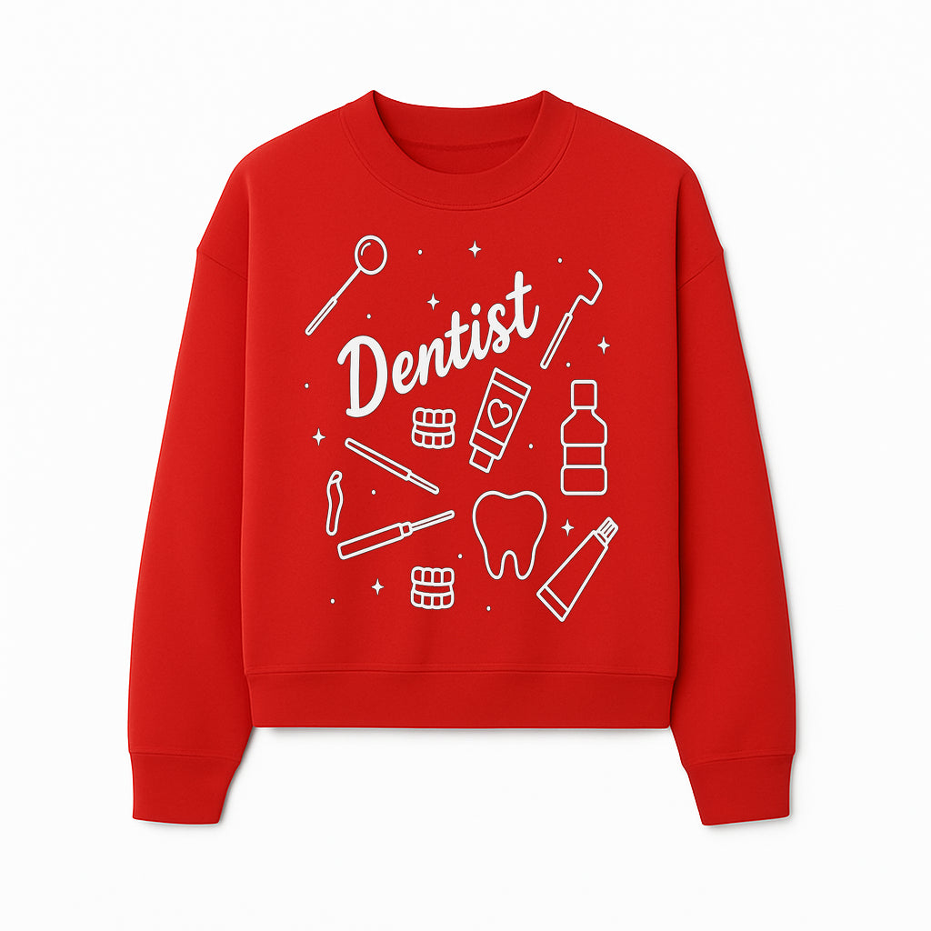 Funny Dentist Themed Wall Art - Dental Tools, Tooth & Hygiene Illustration - Unique Gift for Dental Professionals and Enthusiasts - Sweatshirt 1758250133953.jpg