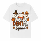 Cute Dental Squad Fall Design, Adorable Tooth Characters with Pumpkin, Autumn Themed, Kids Dental Health Awareness Art Print - T-shirt 1758250133962.jpg