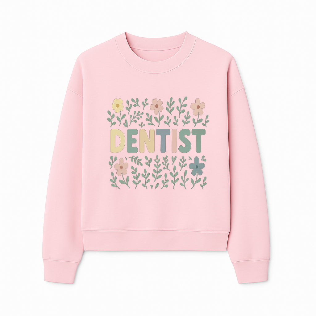 Floral Dentist Sign - Colorful Dental Office Decor - Cute Wall Art for Kids or Adults - Nursery or Clinic Decoration - Sweatshirt 1758250133978.jpg