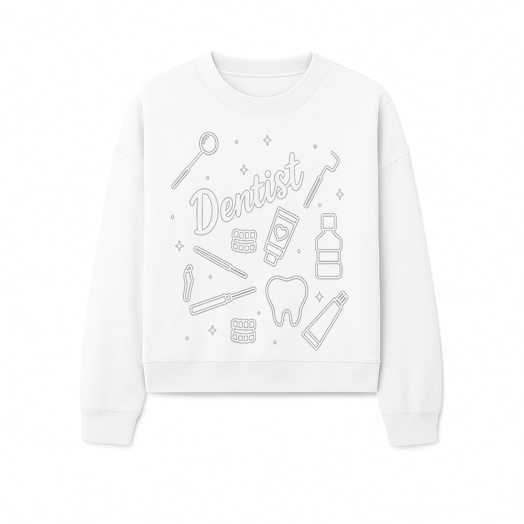 Funny Dentist Themed Wall Art - Dental Tools, Tooth & Hygiene Illustration - Unique Gift for Dental Professionals and Enthusiasts - Sweatshirt 1758250134270.jpg