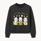 Easter Bunny Celebration Art Print | Cute Bunnies with Eggs, Carrots & Chick | Spring Holiday Decor for Kids' Rooms - Sweatshirt 1758250134816.jpg
