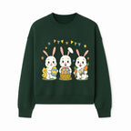 Easter Bunny Celebration Art Print | Cute Bunnies with Eggs, Carrots & Chick | Spring Holiday Decor for Kids' Rooms - Sweatshirt 1758250134986.jpg