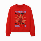 Spooky Skeleton Hand Art Print - 'People Give Me Their Teeth' Gothic Decor, Halloween Wall Art, Unique Gift Idea - Sweatshirt 1758250135178.jpg