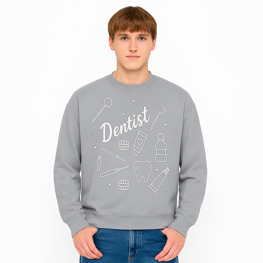 Funny Dentist Themed Wall Art - Dental Tools, Tooth & Hygiene Illustration - Unique Gift for Dental Professionals and Enthusiasts - Sweatshirt 1758250135420.jpg